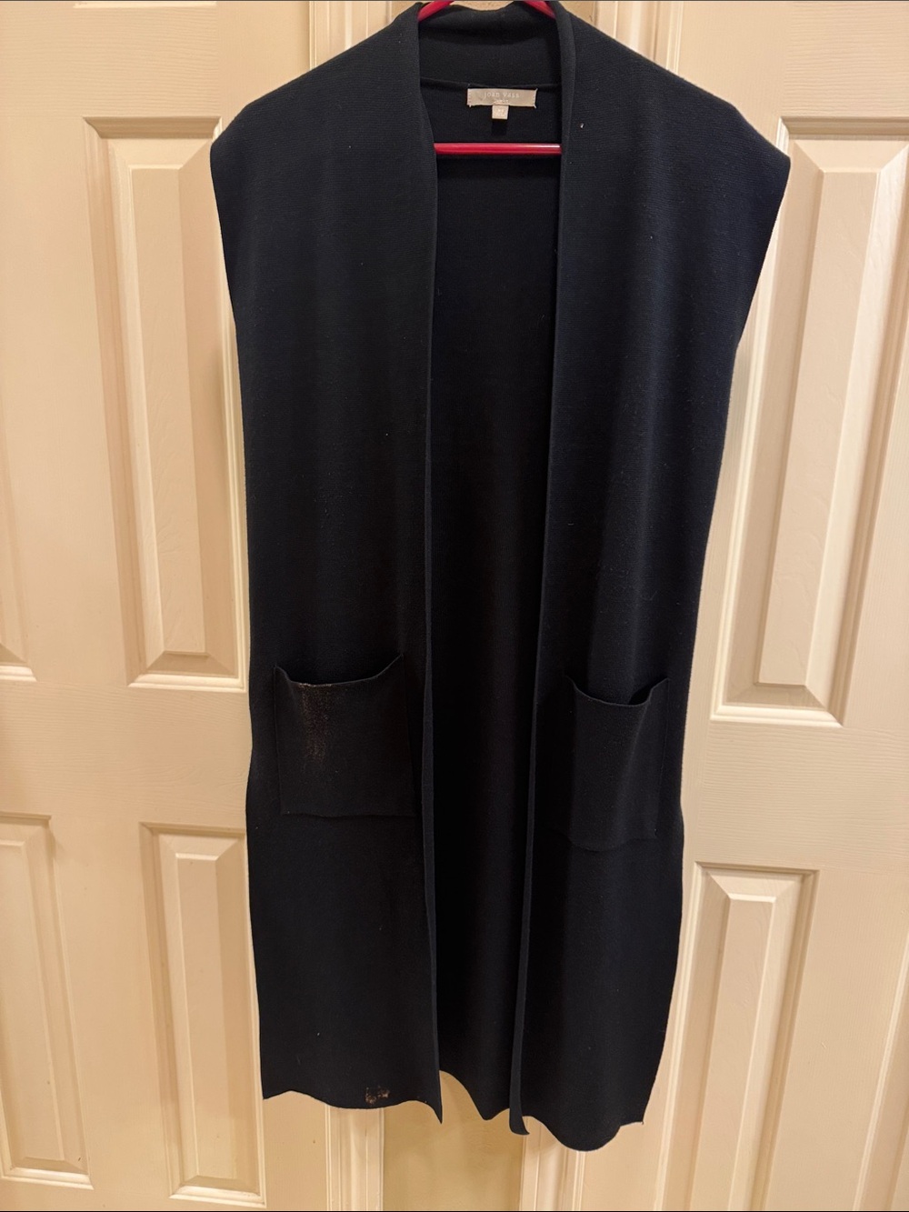Joan Vass Black Sweater with Beige Label